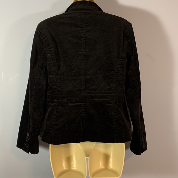 Talbots black velvet riding coat blazer size 8 petite 1 button button pockets - Picture 4 of 10